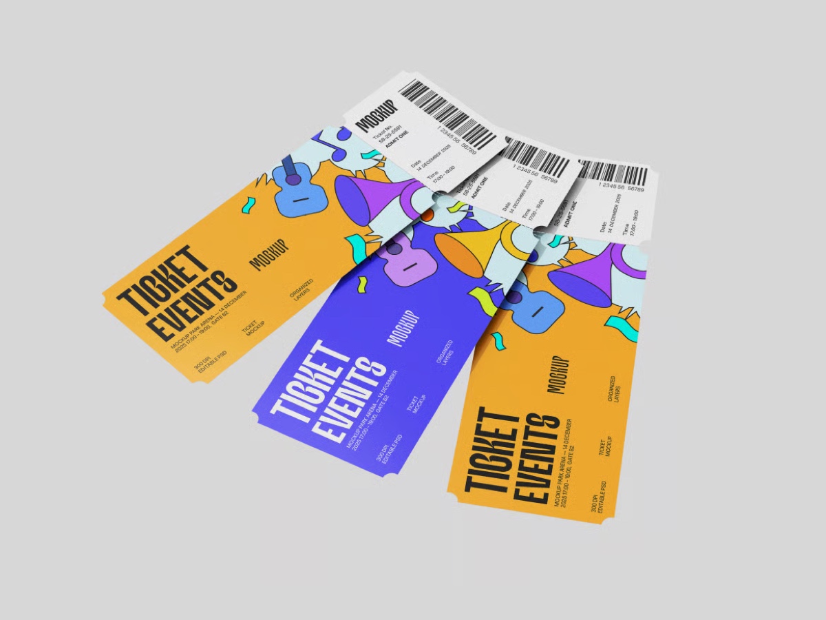 Ticket Mockup 01 티켓/쿠폰 - 이미지 1